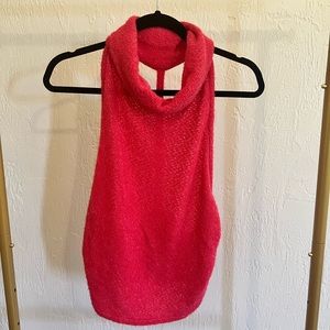Free People Tank Top Size Large Strawberry Spritz pinky red color